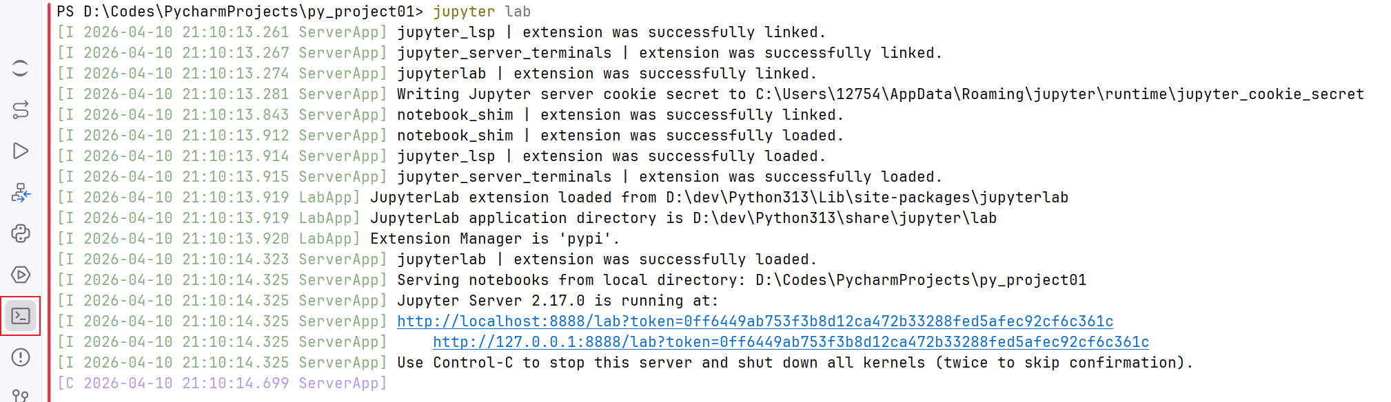 运行 Jupyter